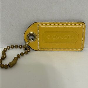 Coach Mustard Yellow Keychain with Gold Chain